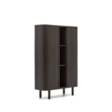 Load image into Gallery viewer, Mailen 2 door highboard in ash veneer with a dark finish 110 x 160 cm - image 4