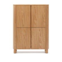 Load image into Gallery viewer, Salaya tall sideboard in ash plywood FSC Mix Credit, 100 x 134 cm