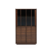 Load image into Gallery viewer, Onix display cabinet solid walnut and walnut veneer dark finish 100 x 170 cm FSC Mix Credit
