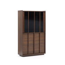 Load image into Gallery viewer, Onix display cabinet solid walnut and walnut veneer dark finish 100 x 170 cm FSC Mix Credit - image 2