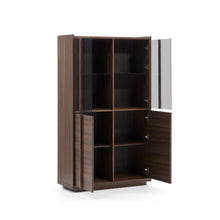 Load image into Gallery viewer, Onix display cabinet solid walnut and walnut veneer dark finish 100 x 170 cm FSC Mix Credit - image 3