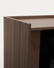 Load image into Gallery viewer, Onix display cabinet solid walnut and walnut veneer dark finish 100 x 170 cm FSC Mix Credit - image 12