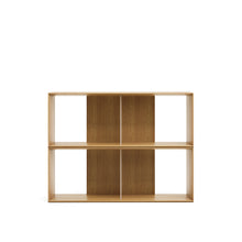 Load image into Gallery viewer, Litto set of 2 modular shelving units in oak wood veneer, 101 x 76 cm