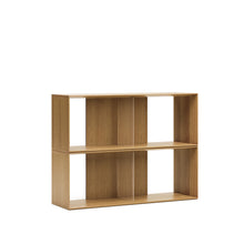 Load image into Gallery viewer, Litto set of 2 modular shelving units in oak wood veneer, 101 x 76 cm - image 3