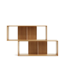 Load image into Gallery viewer, Litto set of 2 modular shelving units in oak wood veneer, 101 x 76 cm - image 5