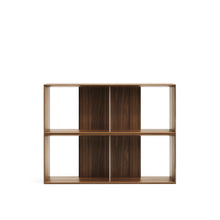 Load image into Gallery viewer, Litto set of 2 modular shelving units in walnut wood veneer, 101 x 76 cm - image 2