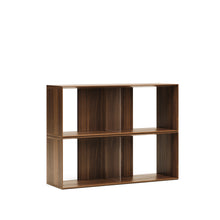 Load image into Gallery viewer, Litto set of 2 modular shelving units in walnut wood veneer, 101 x 76 cm - image 3
