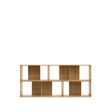 Load image into Gallery viewer, Litto set of 4 modular shelving units in oak wood veneer, 168 x 76 cm