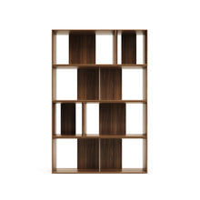 Load image into Gallery viewer, Litto set of 6 modular shelving units in walnut wood veneer, 101 x 152 cm