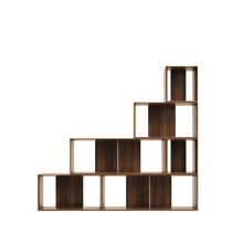 Load image into Gallery viewer, Litto set of 6 modular shelving units in walnut wood veneer, 101 x 152 cm - image 7