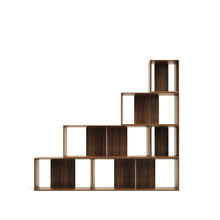 Load image into Gallery viewer, Litto set of 6 modular shelving units in walnut wood veneer, 101 x 152 cm - image 8