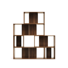 Load image into Gallery viewer, Litto set of 6 modular shelving units in walnut wood veneer, 101 x 152 cm - image 9