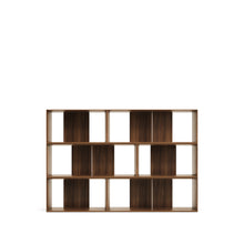 Load image into Gallery viewer, Litto set of 6 modular shelving units in walnut wood veneer, 168 x 114 cm - image 2