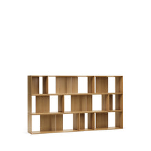 Load image into Gallery viewer, Litto set of 9 modular shelving units in oak wood veneer, 202 x 114 cm - image 4