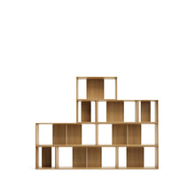 Load image into Gallery viewer, Litto set of 9 modular shelving units in oak wood veneer, 202 x 114 cm - image 9