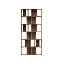 Load image into Gallery viewer, Litto set of 9 modular shelving units in walnut wood veneer, 202 x 114 cm - image 7