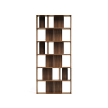 Load image into Gallery viewer, Litto set of 9 modular shelving units in walnut wood veneer, 202 x 114 cm - image 8