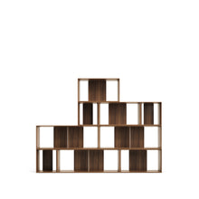 Load image into Gallery viewer, Litto set of 9 modular shelving units in walnut wood veneer, 202 x 114 cm - image 10