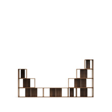 Load image into Gallery viewer, Litto set of 9 modular shelving units in walnut wood veneer, 202 x 114 cm - image 12