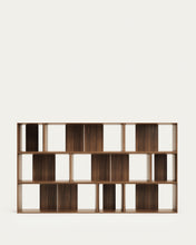 Load image into Gallery viewer, Litto set of 9 modular shelving units in walnut wood veneer, 202 x 114 cm - image 14