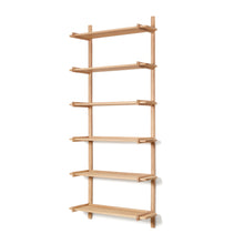 Load image into Gallery viewer, Sitra modular shelf, 6 solid oak wood shelves in a natural finish, 90 cm, FSC Mix Credit