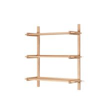 Load image into Gallery viewer, Sitra modular shelf, 3 solid oak wood shelves in a natural finish, 90 cm, FSC Mix Credit