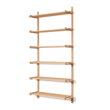 Load image into Gallery viewer, Sitra modular shelf, 6 solid oak wood shelves in a natural finish, 110 cm, FSC Mix Credit