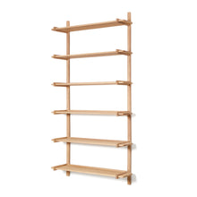 Load image into Gallery viewer, Sitra modular shelf, 6 solid oak wood shelves in a natural finish, 110 cm, FSC Mix Credit - image 2
