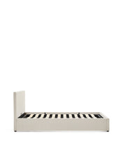 Load image into Gallery viewer, Nahiri beige chenille lift-up storage bed for a 160 x 200 cm mattress - image 3