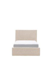 Load image into Gallery viewer, Nahiri beige chenille lift-up storage bed for a 90 x 200 cm mattress