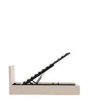 Load image into Gallery viewer, Nahiri beige chenille lift-up storage bed for a 90 x 200 cm mattress - image 3