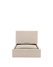 Load image into Gallery viewer, Nahiri beige chenille lift-up storage bed for a 90 x 200 cm mattress - image 4
