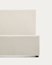 Load image into Gallery viewer, Nahiri beige chenille lift-up storage bed for a 150 x 200 cm mattress - image 7