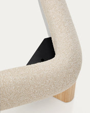 Load image into Gallery viewer, Odina ecru bouclé bed with removable cover and solid ash wood legs with natural finish for 160 x 200cm mattress - image 11