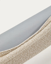 Load image into Gallery viewer, Odina ecru bouclé bed with removable cover and solid ash wood legs with natural finish for 160 x 200cm mattress - image 13