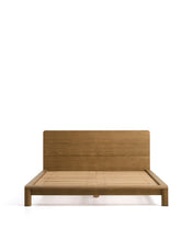 Load image into Gallery viewer, Arelida bed made of oak veneer and solid oak wood with light brown finish for 160 x 200 cm mattress FSC Mix Credit - image 4