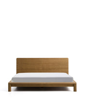 Load image into Gallery viewer, Arelida bed made of oak veneer and solid oak wood with light brown finish for 180 x 200 cm mattress FSC Mix Credit