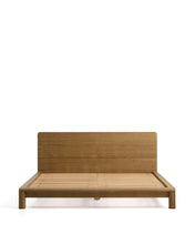 Load image into Gallery viewer, Arelida bed made of oak veneer and solid oak wood with light brown finish for 180 x 200 cm mattress FSC Mix Credit - image 4