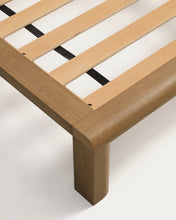Load image into Gallery viewer, Arelida bed made of oak veneer and solid oak wood with light brown finish for 180 x 200 cm mattress FSC Mix Credit - image 12