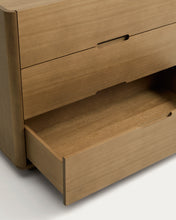 Load image into Gallery viewer, Arelida chest of drawers made of oak veneer and solid oak wood with light brown finish 100 x 80 cm FSC Mix Credit - image 4