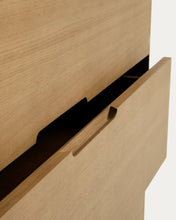 Load image into Gallery viewer, Arelida chest of drawers made of oak veneer and solid oak wood with light brown finish 100 x 80 cm FSC Mix Credit - image 6