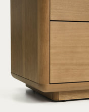 Load image into Gallery viewer, Arelida chest of drawers made of oak veneer and solid oak wood with light brown finish 100 x 80 cm FSC Mix Credit - image 8