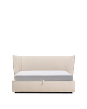 Load image into Gallery viewer, Arvian beige chenille removable-cover bed with ottoman base for a 160 x 200 cm mattress