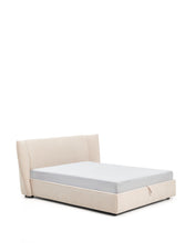 Load image into Gallery viewer, Arvian beige chenille removable-cover bed with ottoman base for a 160 x 200 cm mattress - image 2