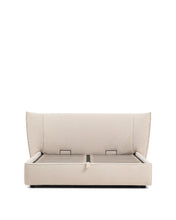 Load image into Gallery viewer, Arvian beige chenille removable-cover bed with ottoman base for a 160 x 200 cm mattress - image 3