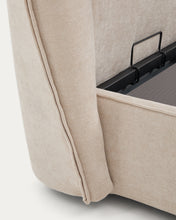 Load image into Gallery viewer, Arvian beige chenille removable-cover bed with ottoman base for a 160 x 200 cm mattress - image 13