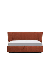 Load image into Gallery viewer, Arvian terracotta chenille removable-cover bed with ottoman base for a 160 x 200 cm mattress
