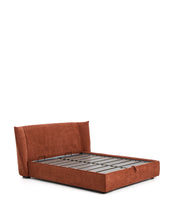 Load image into Gallery viewer, Arvian terracotta chenille removable-cover bed with ottoman base for a 160 x 200 cm mattress - image 2