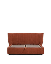 Load image into Gallery viewer, Arvian terracotta chenille removable-cover bed with ottoman base for a 160 x 200 cm mattress - image 3