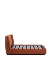 Load image into Gallery viewer, Arvian terracotta chenille removable-cover bed with ottoman base for a 160 x 200 cm mattress - image 4